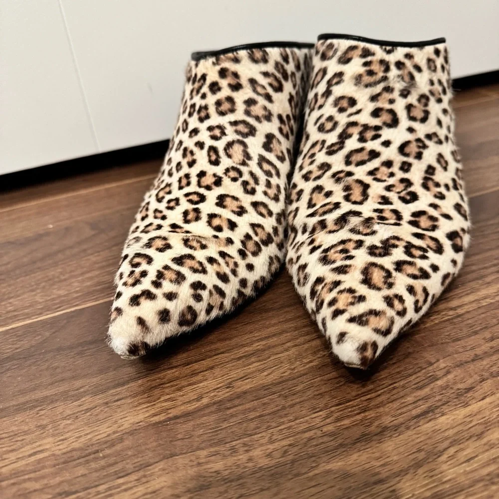 Stuart Weitzman Leopard Print Mules Sz 8 - Picture 8 of 10